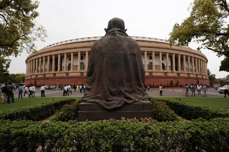 FILE PHOTO: The Indian parliament building is pictured on the opening day of the parliament session in New Delhi