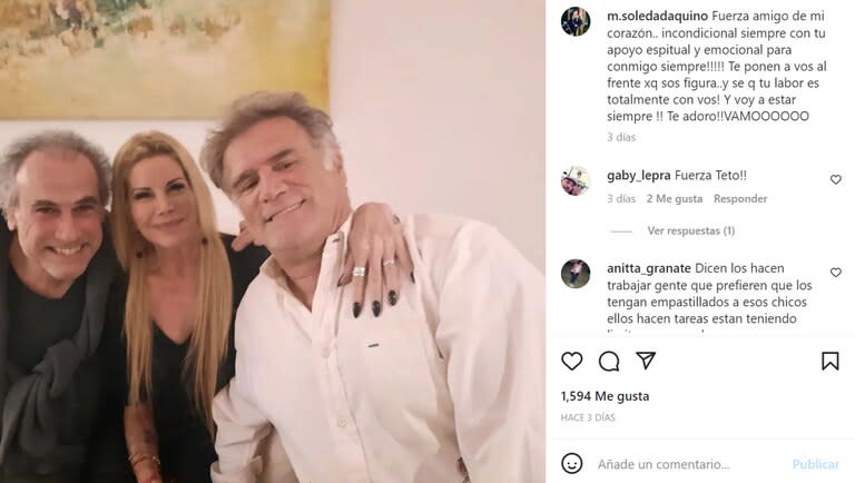 Soledad Aquino defendió a su amigo en Instagram.