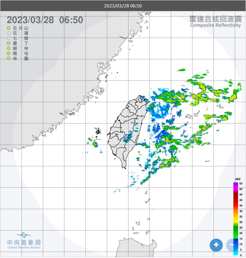 白天北部、東半部及中南部山區有局部短暫雨。（圖／中央氣象局）