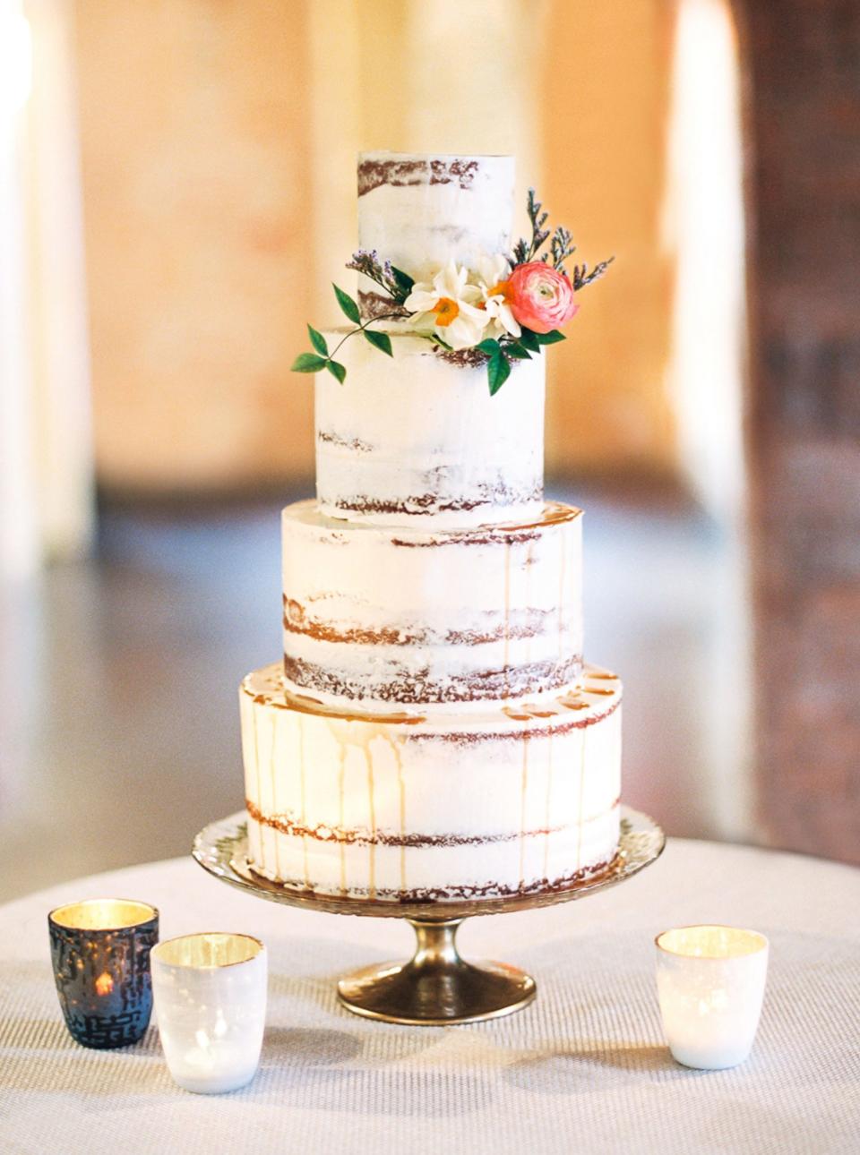 Four-Tiered Naked Wedding Cake