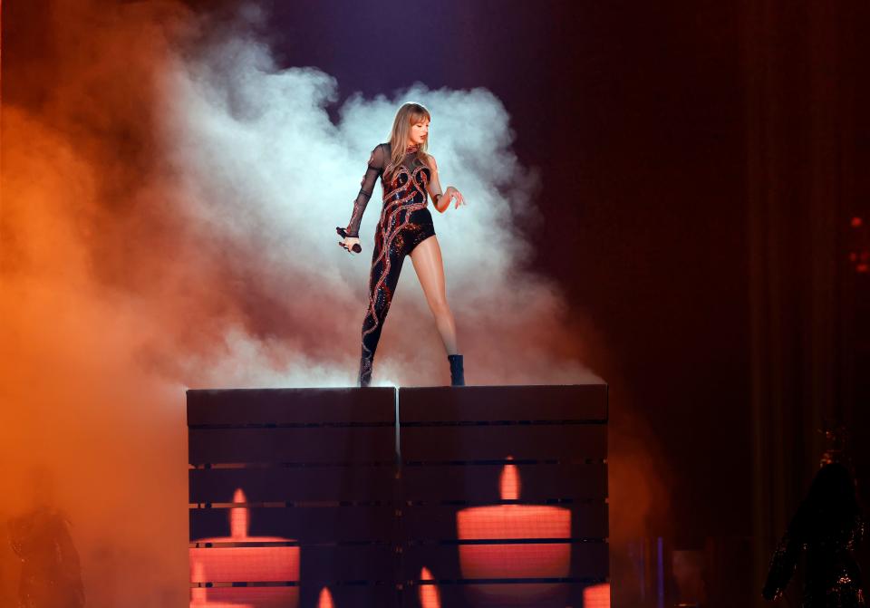 The "Reputation" era of Taylor Swift's 52-date tour includes a fierce outfit, black and red motif and many visions of snakes.