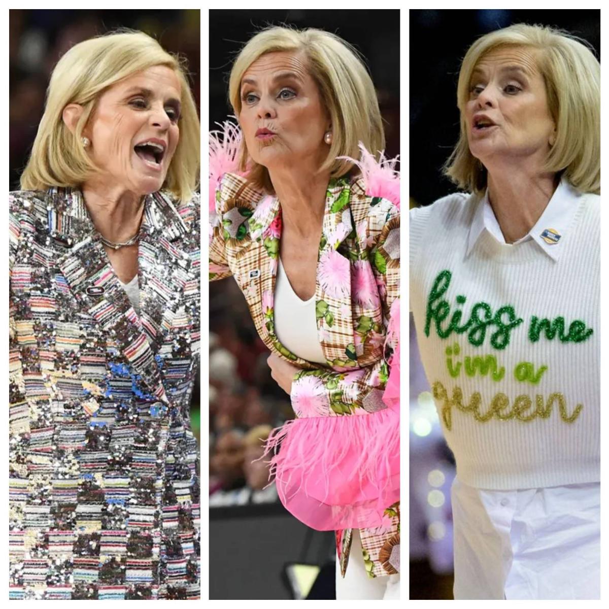 Meet the designers behind LSU coach Kim Mulkey’s sizzling March Madness outfits