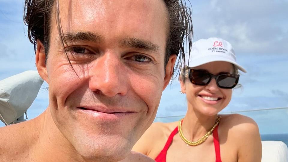 Spencer Matthews shirtless showing off new look with Vogue Williams in red bikini