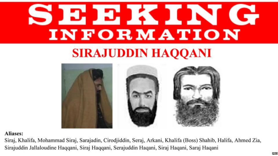 Afiche del FBI sobre Haqqani.