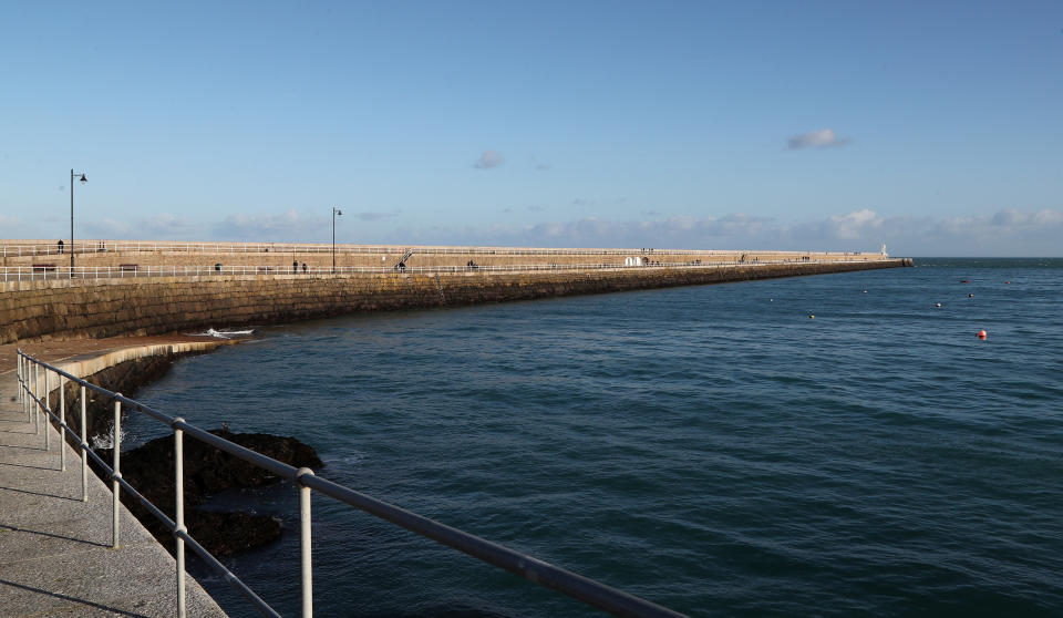 NOT FOR PUBLICATION IN JERSEY General view of St. Catherine's Breakwater, close to where Lauren Etchells arrived in Jersey in July 2019, as she is due at Jersey Magistrates' Court for the sentencing of Lauren Etchells and her parents, Brian and Angela for child neglect.