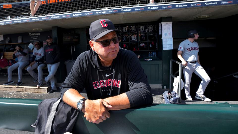 Guardians manager Terry Francona looks on the field before a game against the Tigers, Saturday, Sept. 30, 2023, in Detroit.
