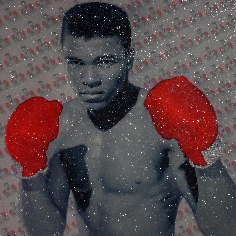 Kfir Moyal’s portrait of Muhammad Ali is displayed at HistoryMiami and the Washington Avenue BID’s collaborative exhibit celebrating Ali and his formative time in Miami. Carl Juste/cjuste@miamiherald.com