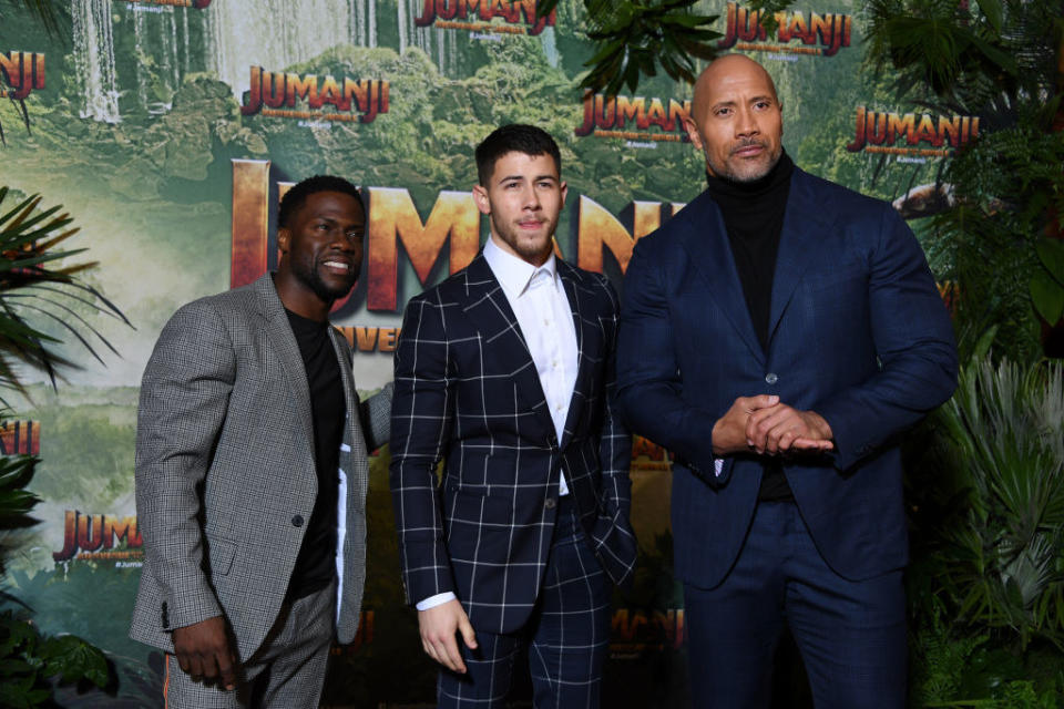 Kevin Hart, Nick Jonas, and Dwayne "The Rock" Johnson