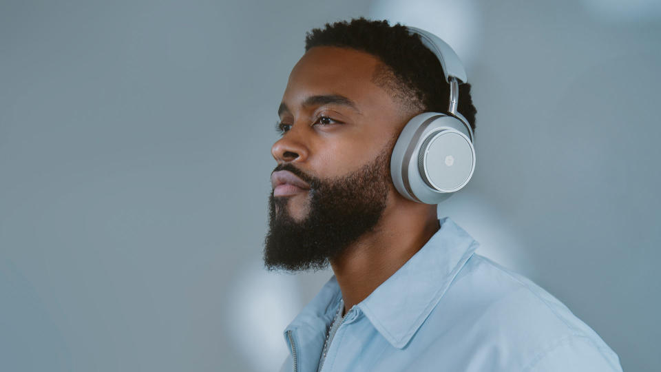 Master & Dynamic headphones worn by male model