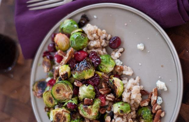 Nordic Diet Roasted Brussels Sprouts and Cranberries with Barley