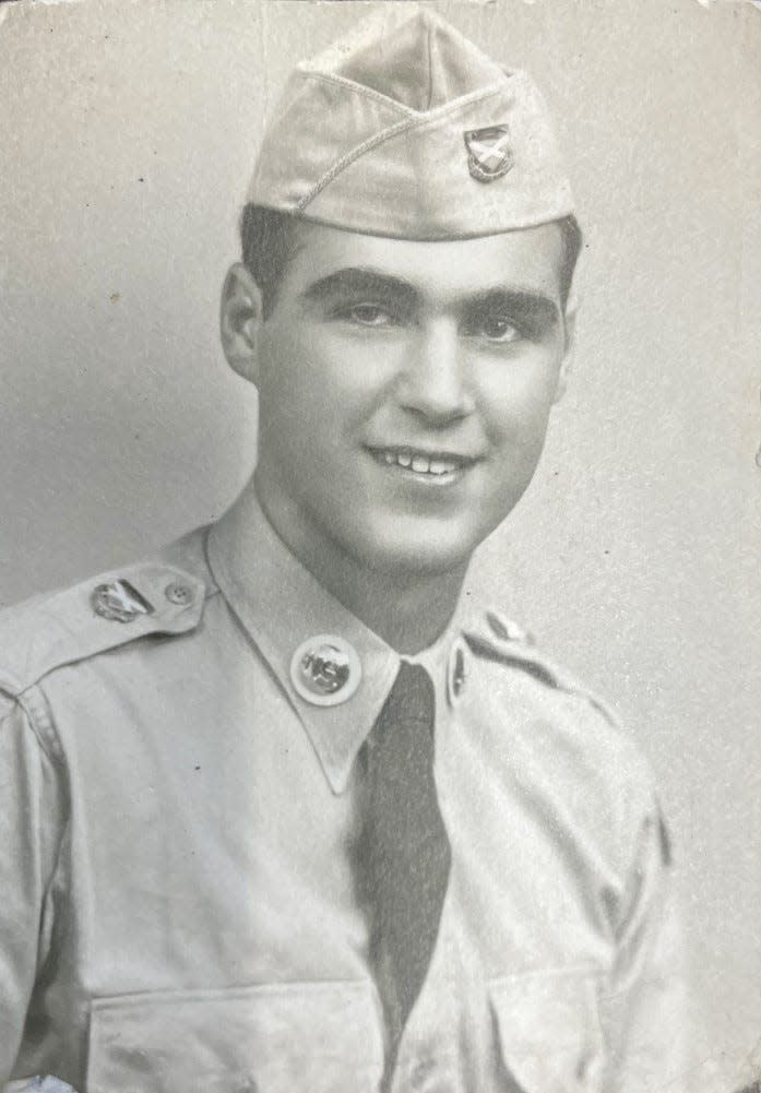 Wayne German in 1953, headed to serve in the Korean War.