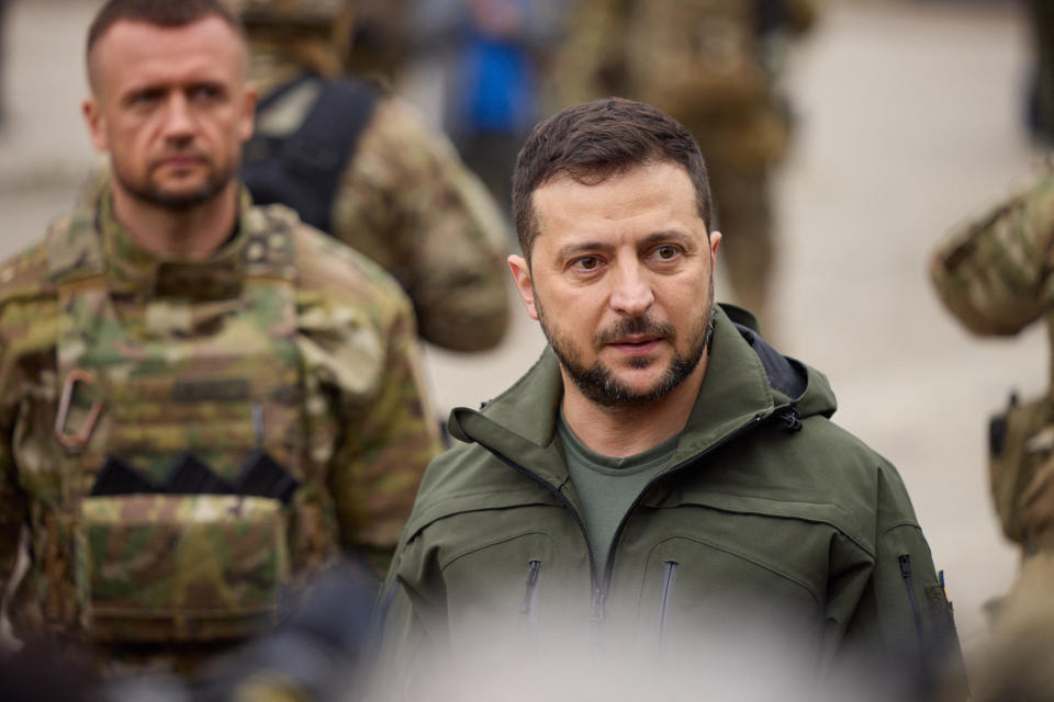 Ukrainian president Volodymyr Zelensky has urged Russian soldiers who will be forced to fight to surrender. Source: Ukrainian Presidency via ABACAPRESS.COM.