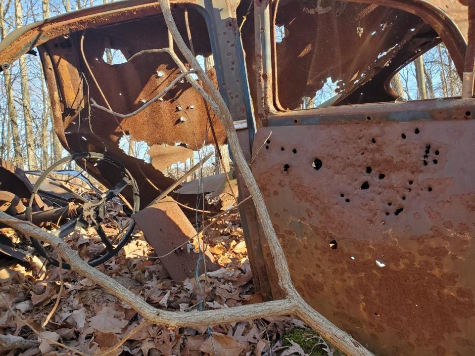 The old car in Yellowwood State Forest was less-destroyed by the elements and time when this picture was taken in 2020.