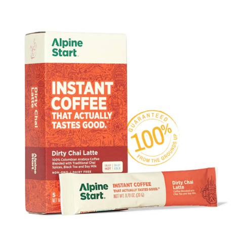 8) Alpine Start Dairy-Free Dirty Chai Tea Instant Latte