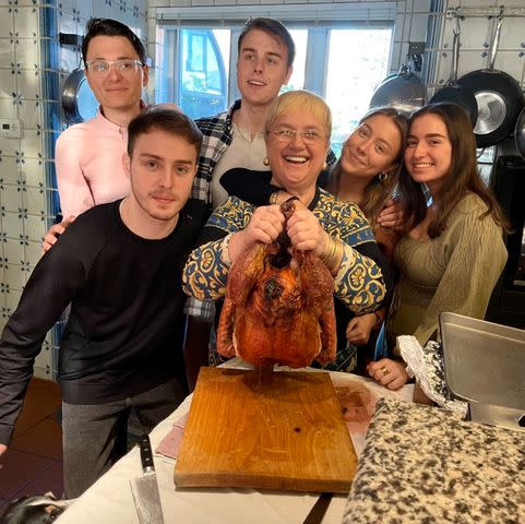 <p>Lidia Bastianich</p> Lidia Bastianich with her grandchildren in 2021. From left: Lorenzo (in pink), Miles, Ethan Olivia and Julia.