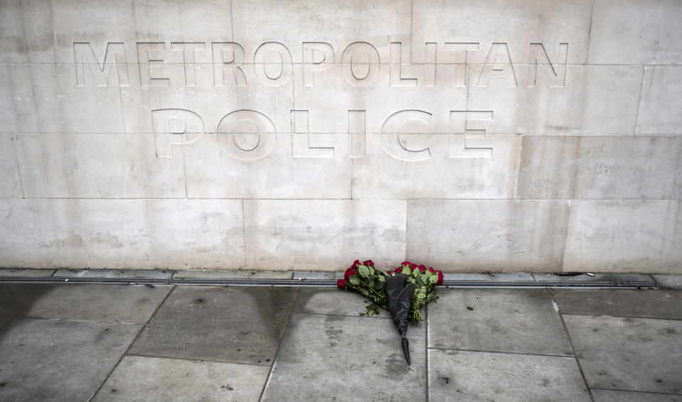 Flowers outside New Scotland Yard