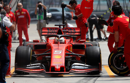 Formula One F1 - Chinese Grand Prix - Shanghai International Circuit, Shanghai, China - April 12, 2019 Ferrari's Sebastian Vettel during practice REUTERS/Aly Song