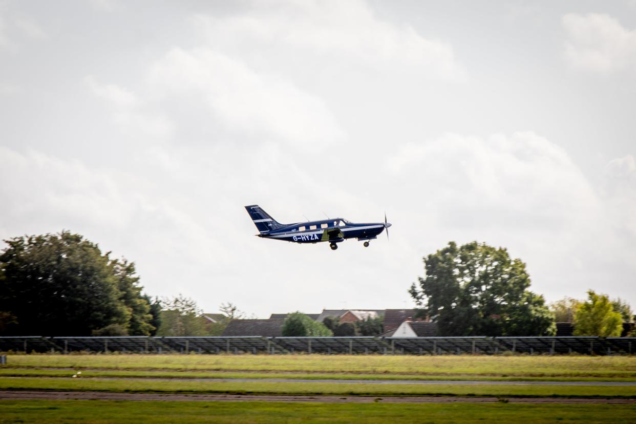 ZeroAvia's six-seater completing the first hydrogen electric flight in a commercial aircraft (ZeroAvia)