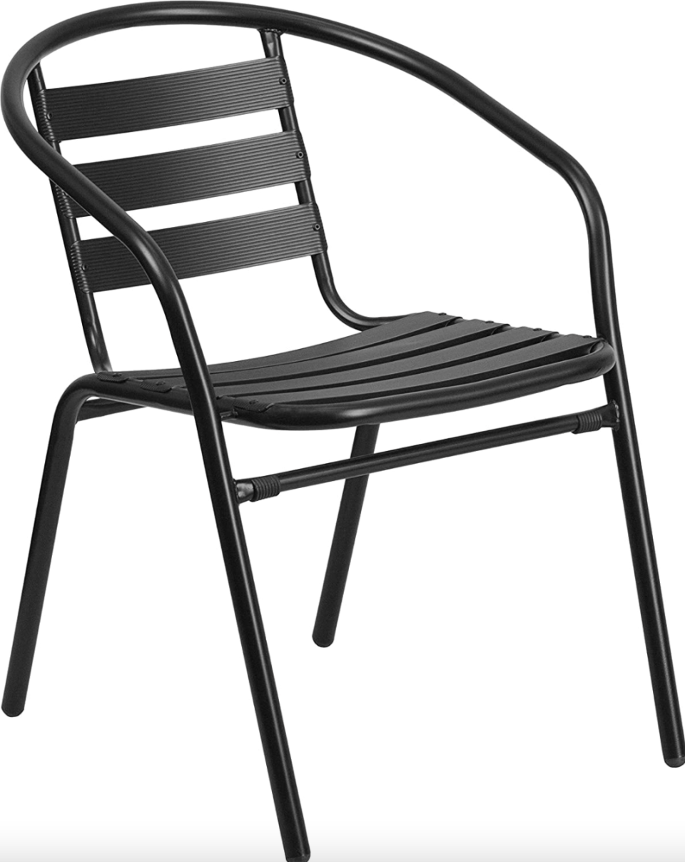 Flash Furniture Metal Stack Chair in Black (Photo via Amazon)