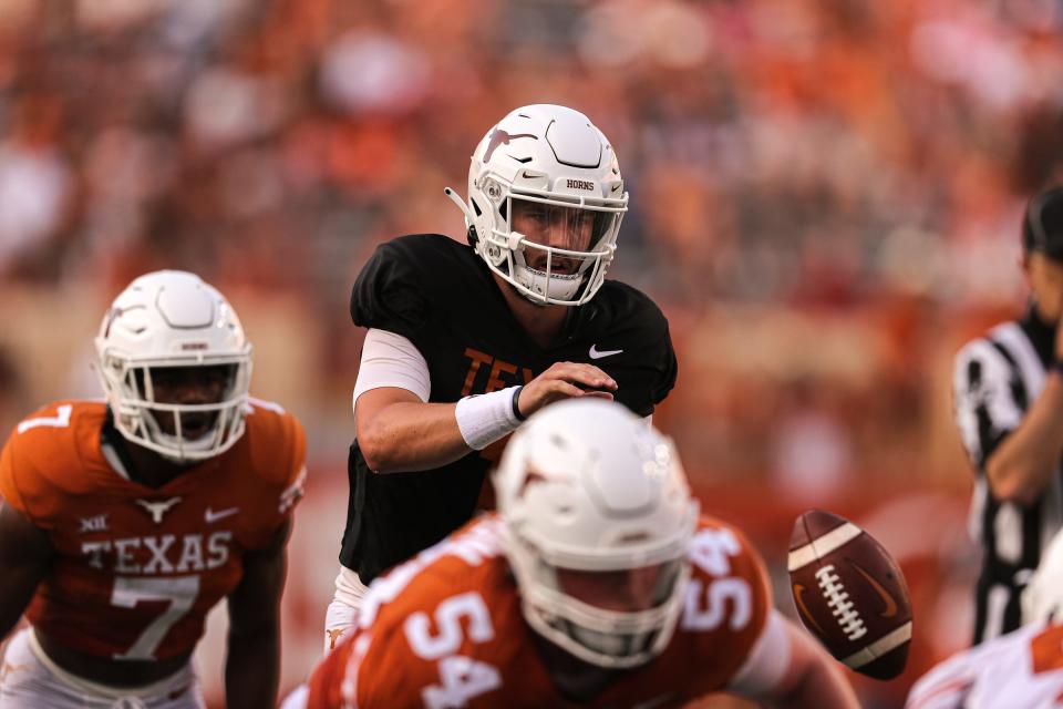 Hudson Card is Texas' only returning scholarship quarterback with game experience after starting the first two games last season. Card gave way to Casey Thompson in week three.