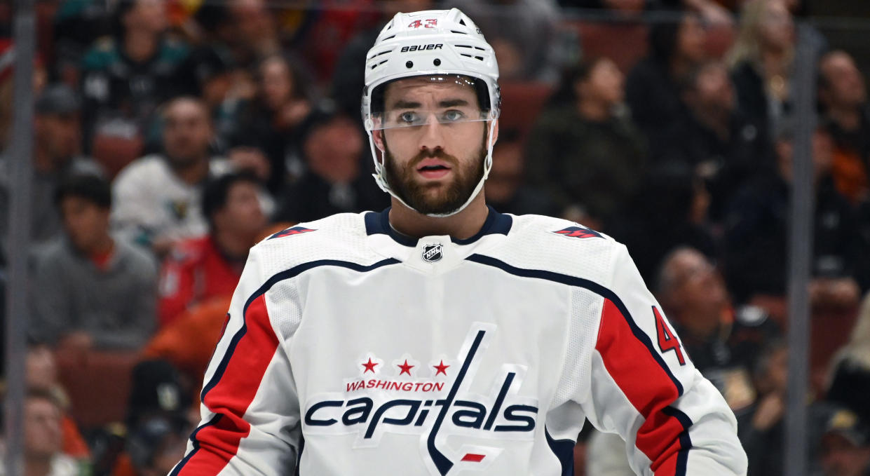 Tom Wilson is not getting off to a good start in 2019-20. (Kirby Lee-USA TODAY Sports)