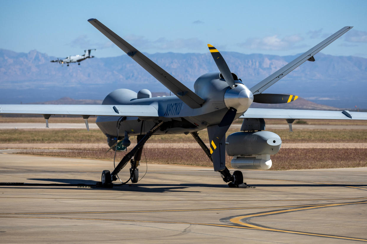 Un drone MQ-9 Reaper ici posé sur une base américaine à Fort Huachuca, en Arizona, le 4 novembre 2022.