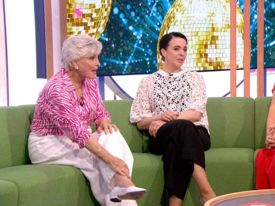 Angela Rippon (left) and Amanda Abbington on ‘The One Show’ (BBC One)
