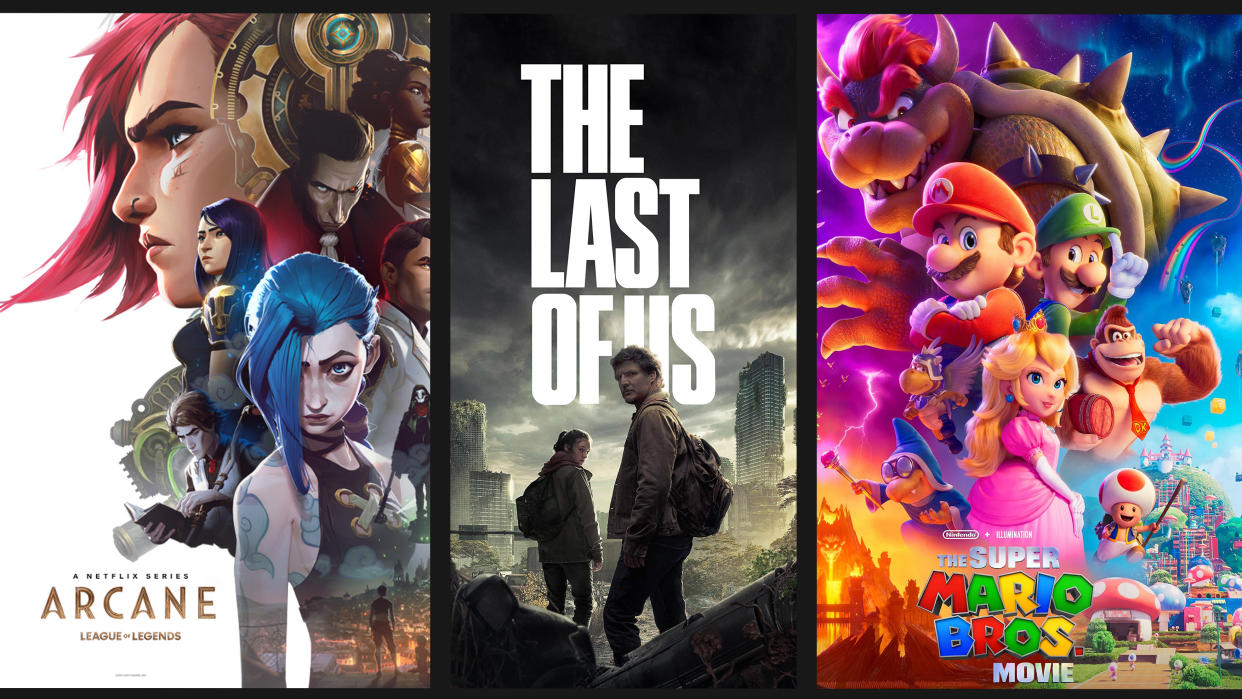  Posters from Arcane, The Last of Us HBO and Super Mario Bros movie. 