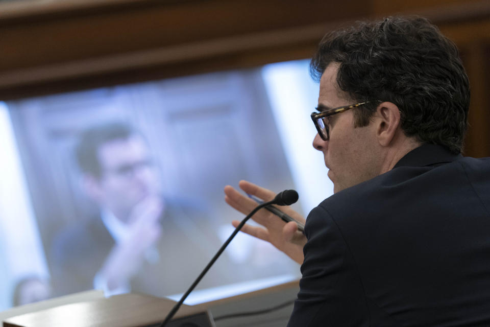 Adam Mosseri, the head of Instagram, testifies before the Senate Commerce, Science, and Transportation Subcommittee on Consumer Protection, Product Safety, and Data Security hearing on Capitol Hill in Washington Wednesday Dec. 8, 2021. (AP Photo/Jose Luis Magana)