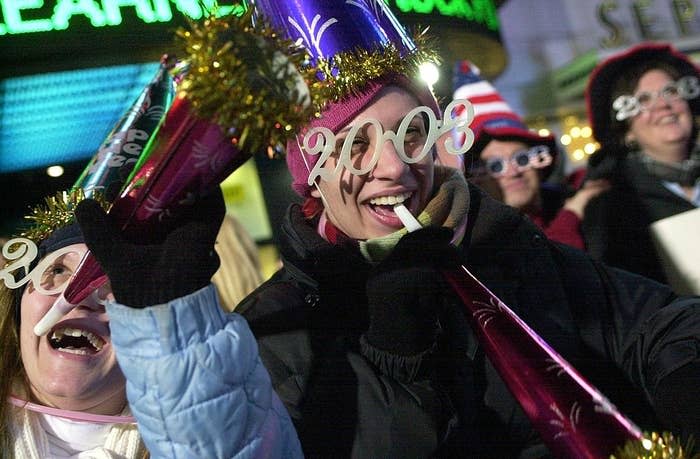 People at a New Year's celebration