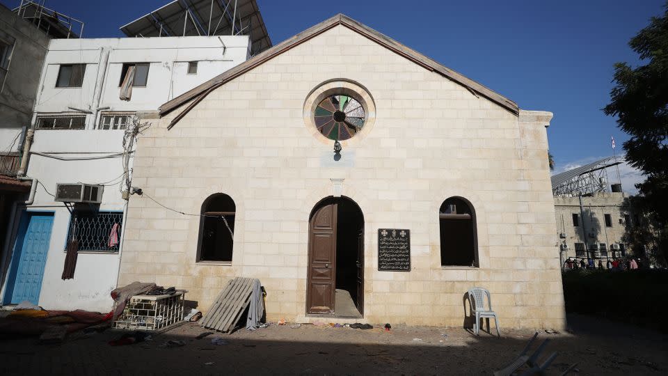 St Philip's Chapel, in Gaza City, pictured on October 18, was converted into a makeshift emergency ward for Palestinians injured by Israel's military offensive in the enclave. - Mustafa Hassona/Anadolu/Getty Images