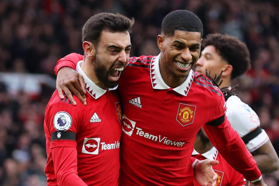 Bruno Fernandes and Marcus Rashford were both on target for Man United  (Getty Images)