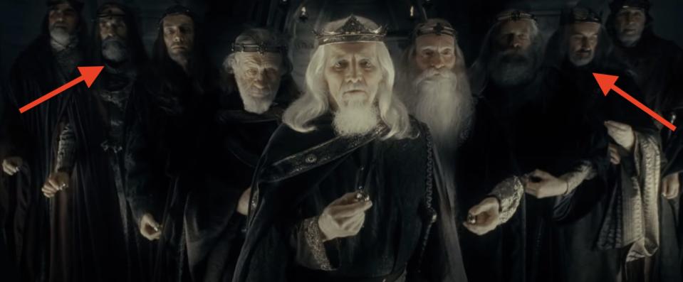 Nine Men given rings Lord of the Rings Fellowship of the Ring New Line Cinema