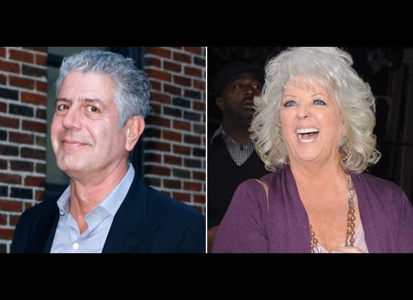 Celebrity chef Anthony Bourdain is not a fan of Paula Deen's cooking. In 2011 he told <em>TV Guide</em> she was "the worst, most dangerous person to America."     Deen responded, claiming, "You know, not everybody can afford to pay $58 for prime rib or $650 for a bottle of wine. My friends and I cook for regular families who worry about feeding their kids and paying the bills . . . It wasn't that long ago that I was struggling to feed my family, too."    Months later, after Deen announced she has Type 2 diabetes and was now a paid spokeswoman for a diabetes medication, Bourdain <a href="http://www.people.com/people/article/0,,20562258,00.html" target="_hplink">responded with a thinly veiled tweet</a>: "Thinking of getting into the leg-breaking business, so I can profitably sell crutches later."     Deen fired back that Bourdain should "get a life".   
