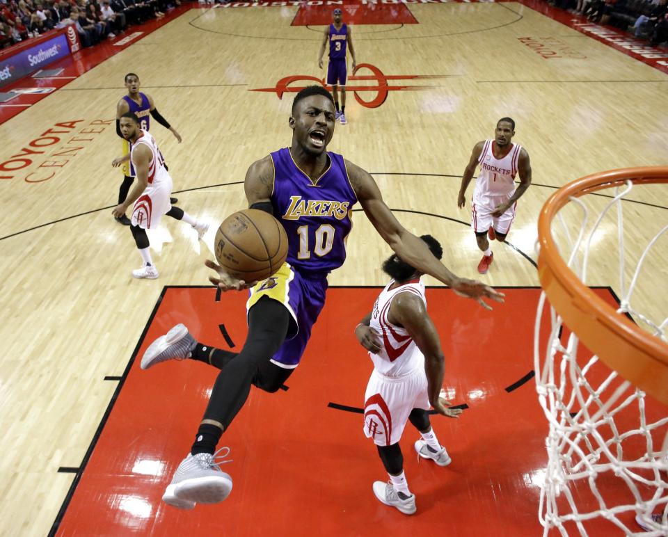 David Nwaba has played 10 games for the Lakers. (AP) 