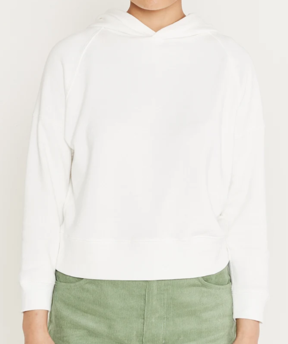 Entireworld Women’s Tiny Loop Back Hoodie in White