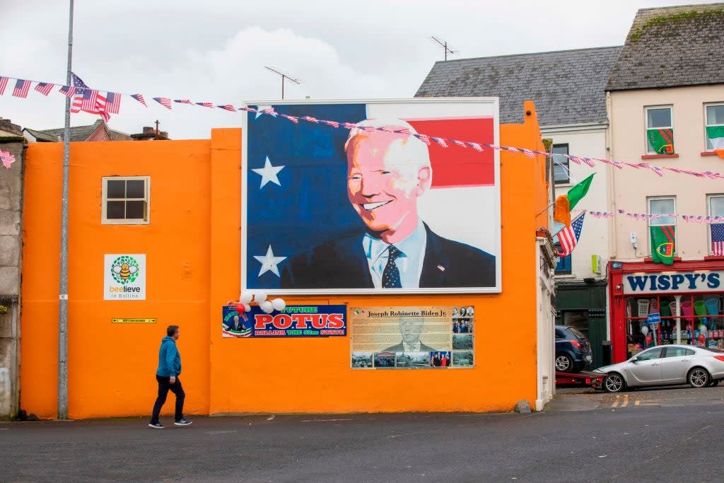 Mural to President Biden in Ballina, County Mayo (AFP via Getty Images)