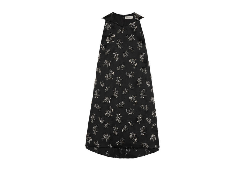 Balenciaga Embellished Satin-Twill Mini Dress, $4,850, net-a-porter.com