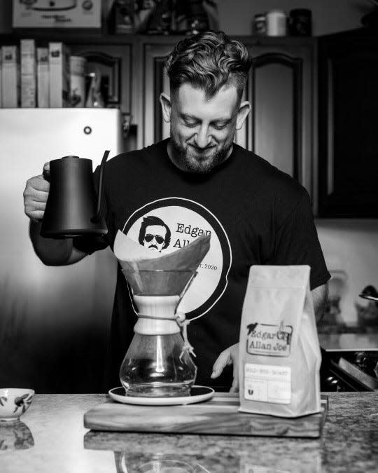 Dillon Cafiero of Farmingdale is the owner of Edgar Allan Joe, a coffee company that delivers locally and ships nationwide.