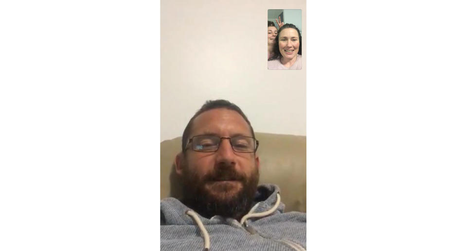 A screenshot of the family speaking over a FaceTime call. Source: Supplied 