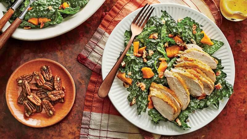 Kale and Sweet Potato Salad with Chicken