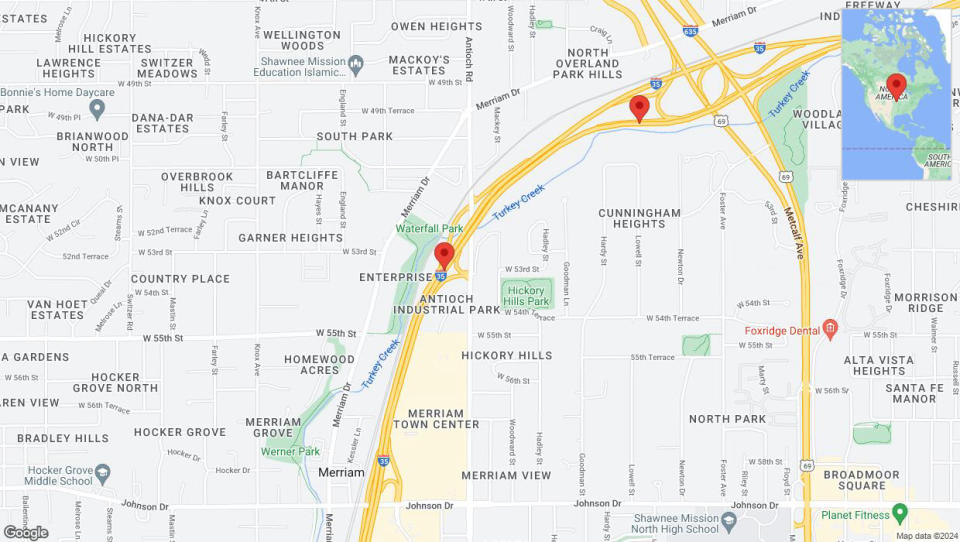 A detailed map that shows the affected road due to 'Reports of a crash on northbound I-35' on June 4th at 2:54 p.m.