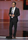 Rainn Wilson presents the award for favorite TV show at the People's Choice Awards at the Nokia Theatre on Wednesday, Jan. 7, 2015, in Los Angeles. (Photo by Chris Pizzello/Invision/AP)