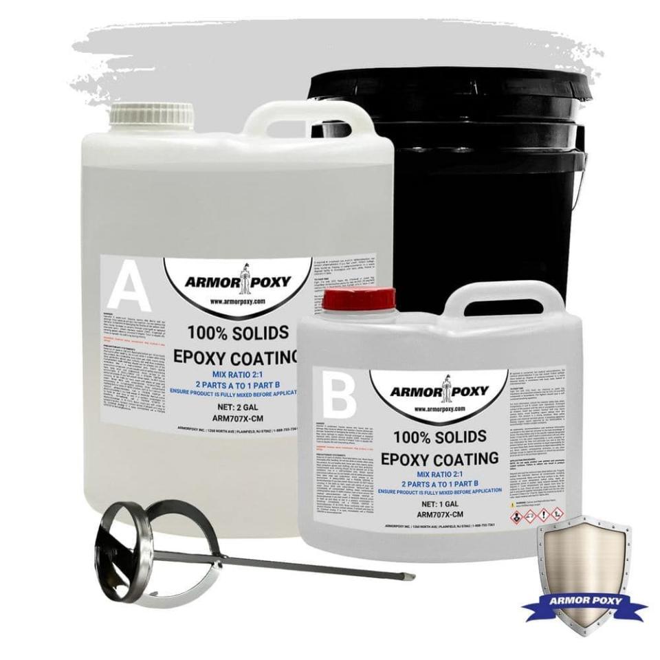 <p><a href="https://go.redirectingat.com?id=74968X1596630&url=https%3A%2F%2Fwww.homedepot.com%2Fp%2FARMORPOXY-3-Gallon-Designer-Gray-Gloss-2-Part-Epoxy-Interior-Concrete-Basement-Garage-Roller-Squeegee-Floor-Coating-Floor-Paint-231897%2F325079036&sref=https%3A%2F%2F" rel="nofollow noopener" target="_blank" data-ylk="slk:Shop Now;elm:context_link;itc:0;sec:content-canvas" class="link ">Shop Now</a></p><p>Designer Gray Gloss 2 Part Epoxy Concrete Coating</p><p>homedepot.com</p><p>$399.00</p><span class="copyright">ArmorPoxy</span>