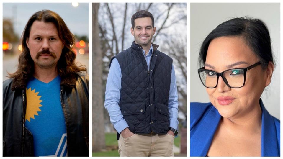 City council candidates Jordan Deffenbaugh, Richard Thomason and Allison Renville.