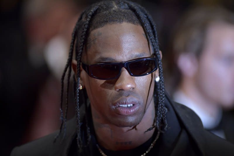 Travis Scott arrives at the "The Idol" red carpet during the Cannes Film Festival in 2023. File Photo by Rocco Spaziani/UPI