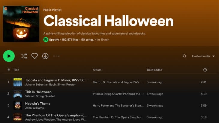 Classical Halloween Playlist of spooky instrumental music