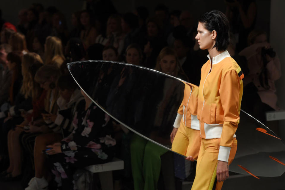 A model walks the runway at the FYODOR GOLAN show during London Fashion Week September 2017 [Photo: Getty]