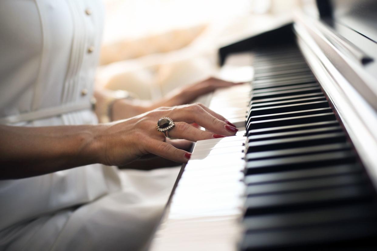 close-up of piano lounge