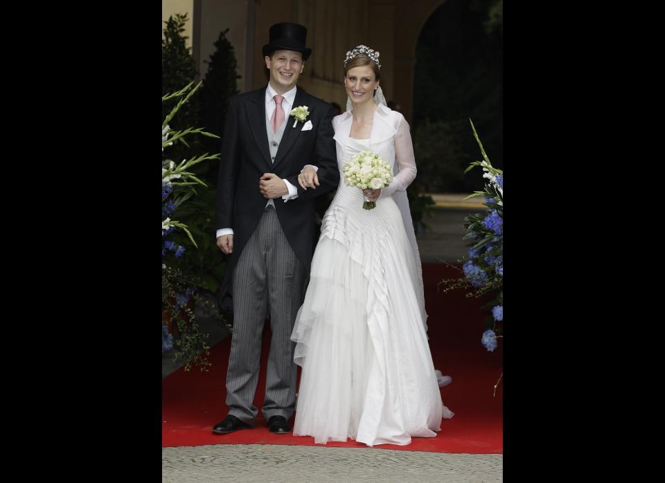 The German couple married on August 27, 2011. Since there is no longer a German monarch and both are actually working consultants, the wedding was not as highly publicized... but they still got a red carpet and a horse-and-buggy.      (Getty photo)    